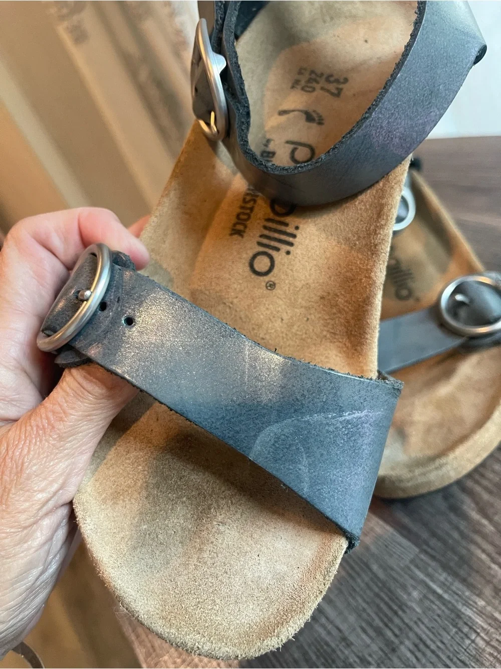 Papillio by Birkenstock Soley wedge gray size 37